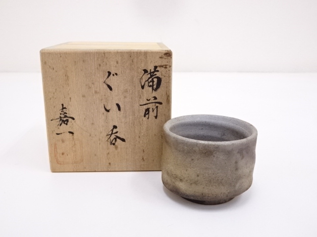 JAPANESE POTTERY BIZEN WARE SAKE CUP 